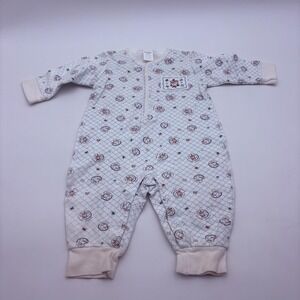 Agabang Coverall Boys 9-12M White Sailor Bear Nautical Snap Cotton One Piece